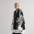 Load image into Gallery viewer, The upper body close-up shot of Morgan & Tina's WORLD TREE silk pajamas set.