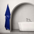 Load image into Gallery viewer, A scene graph shows how Morgan & Tina's bath towels decorate the bathroom.