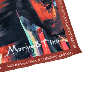 The close-up image of Morgan&Tina X Ludovic Lasson co-branding quick drying bath towel.